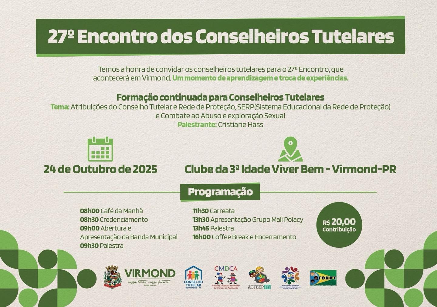 Encontro de Conselheiros tutelares no Municipio de Virmond